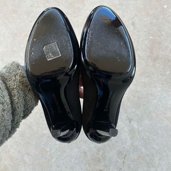 Bottega Veneta Black Suede and Patent Leather Platform Pumps Size 38 - Picture 10 of 11